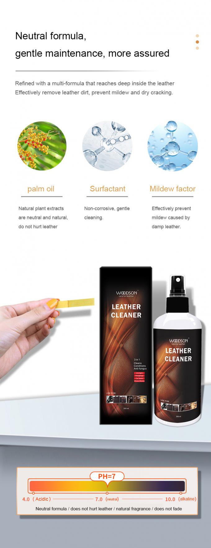 Kit de cuidado de sofá de cuero liso limpiador y alimentador de cuero Premium Kit de limpieza de muebles de cuero liso Cuidado completo de sofás, sillas y tapicería de cuero liso 3