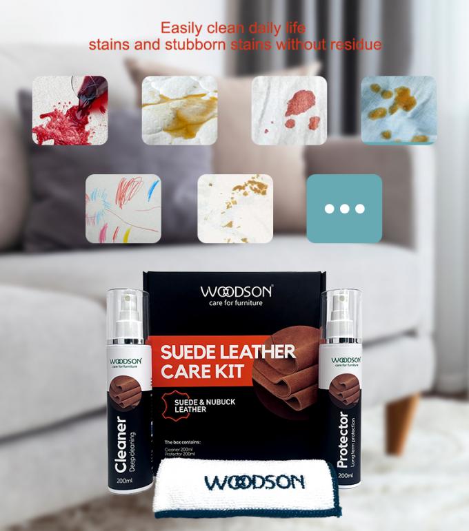 Kit de cuidado del sofá de cuero de suéter y suéter de limpieza de suéter Spray y protector Eco-friendly Suede and Nubuck Cleaner Kit 3